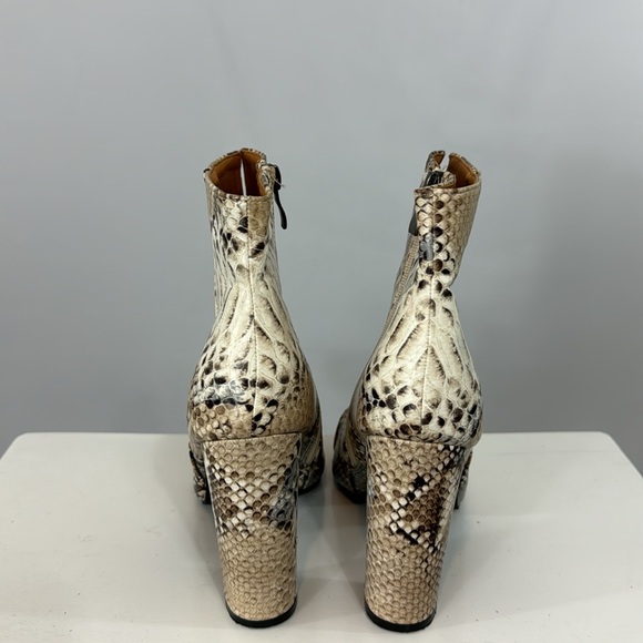 Nash Grey Faux Snakeskin Ankle Boots, Brown/Gray/Black/Cream, Size US 8.5 EU 39 - Picture 4 of 8